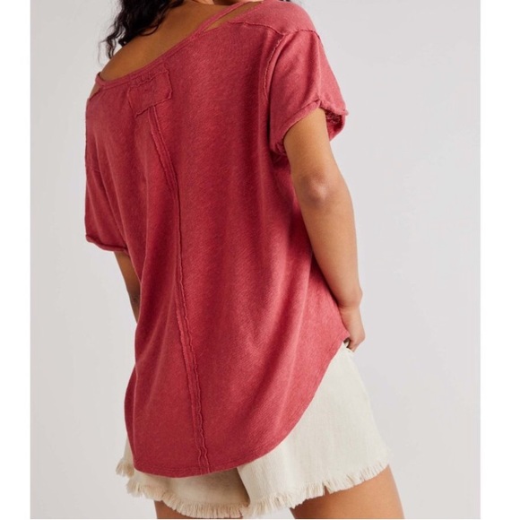 Free People We the Free Over U top in red NWT size M - Picture 5 of 8